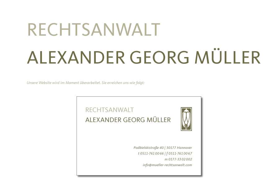 Rechtsanwalt Alexander G. Mueller, Hannover, Podbielskistrasse 40